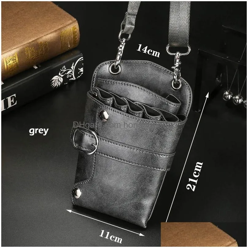 other hair cares hair scissor bag clips comb case hairdressing barber hair scissor holster pouch holder tool salon waist pack belt pu leather bag