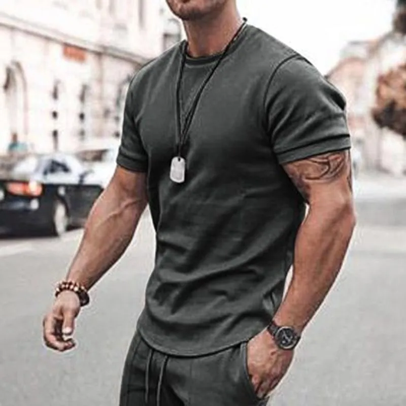 Men`s Tracksuits summer short-sleeved shorts sports and leisure suits
