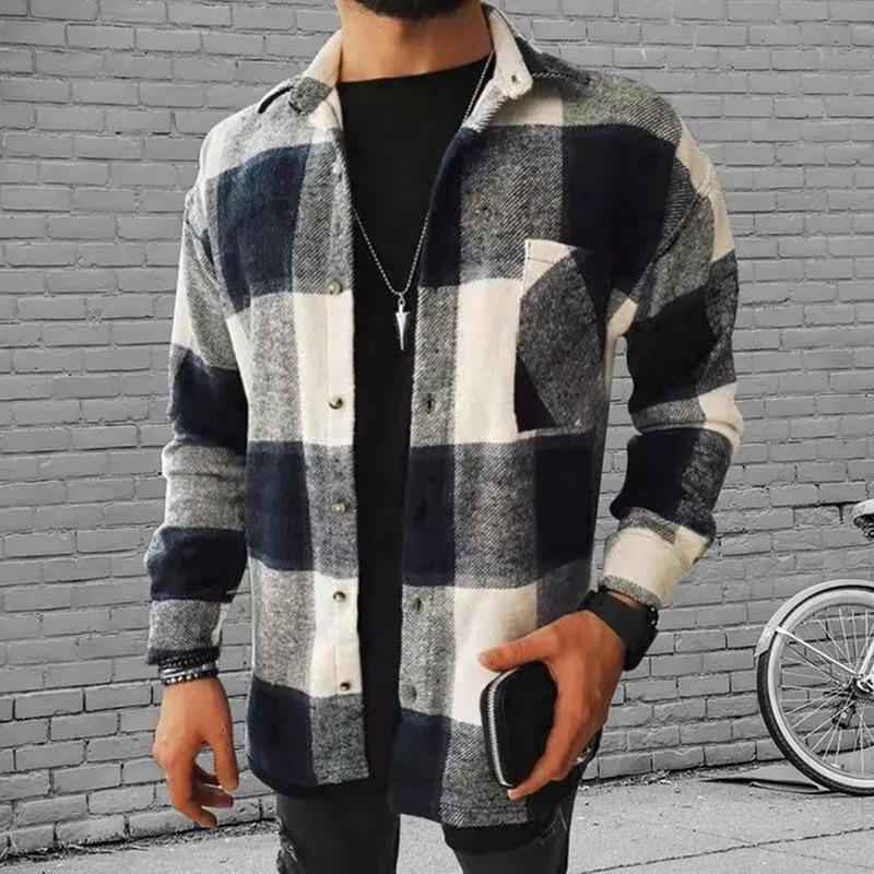 Men`s Jackets 2022 Brand Fashion Spring Plaid Casual Flannel Shirts Long Sleeve Soft Comfort Slim Fit Styles Men Jacket Cardigan Shirt