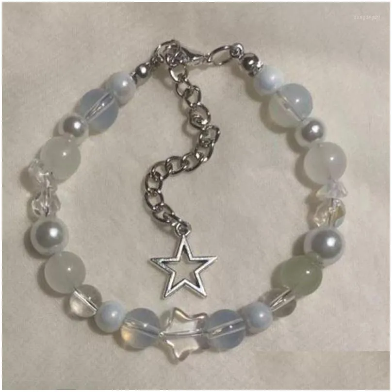 Strand Bracelet Set Pearl Jewelry Star Beaded Nana Style Charm Bangles For Women Y2k