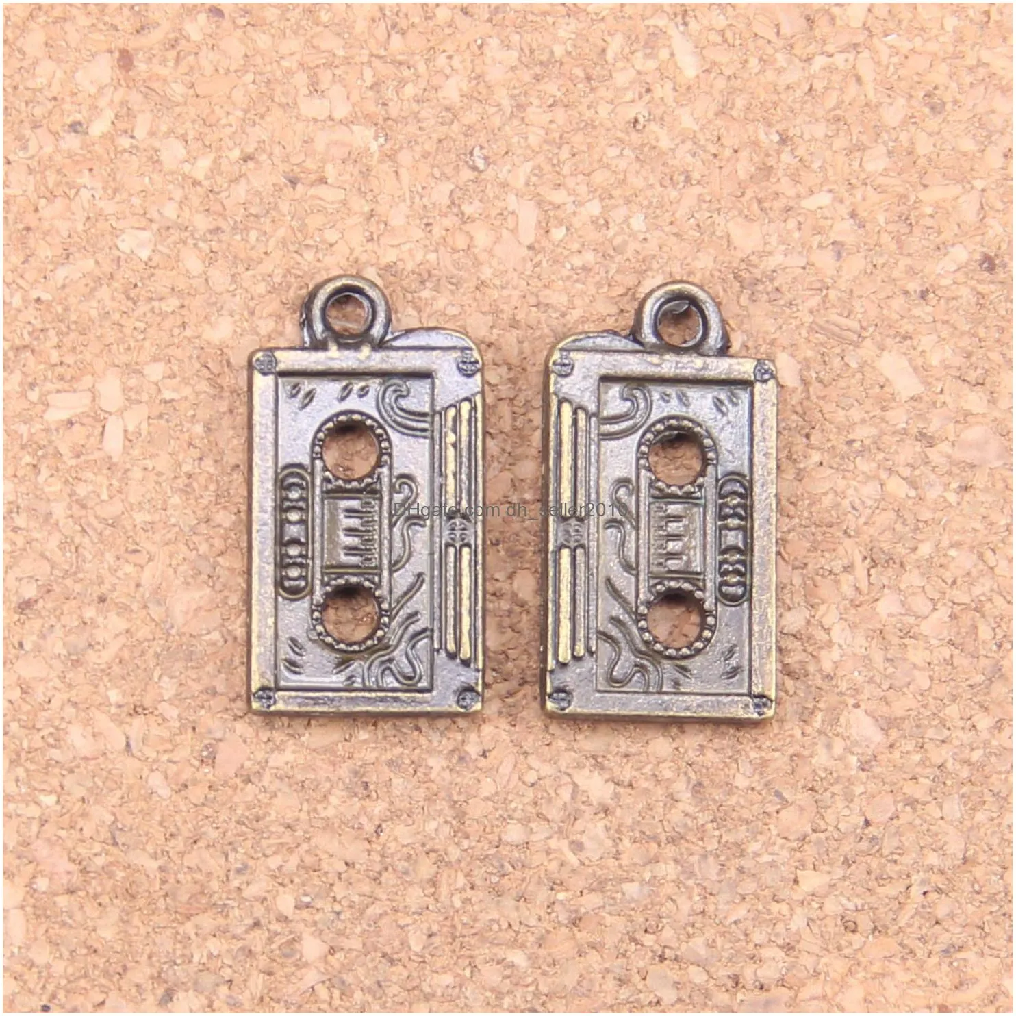 Charms 53Pcs Antique Sier Bronze Plated Retro 80S Cassette Tape Pendant Diy Necklace Bracelet Bangle Findings 23X12Mm Drop Delivery Je Dhcwn