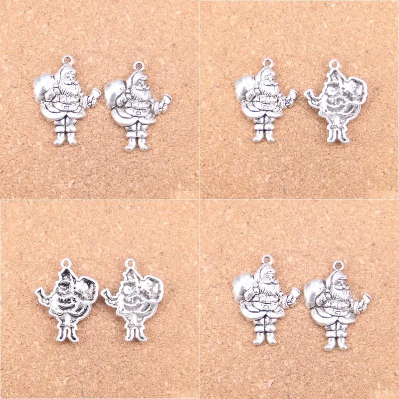 Charms 38Pcs Antique Sier Bronze Plated Christmas Santa Claus Gift Pendant Diy Necklace Bracelet Bangle Findings 33X25Mm Drop Delivery Dh6Tv