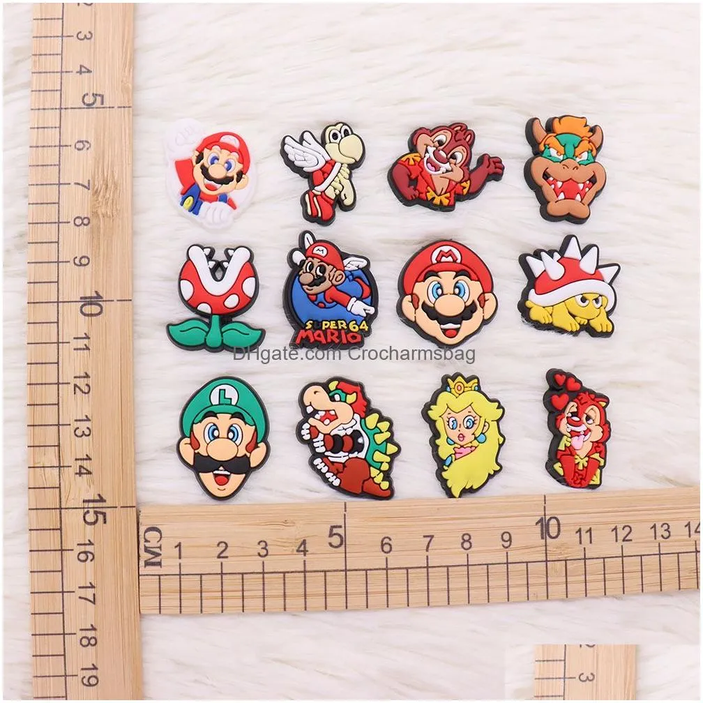 Shoe Parts & Accessories Moq 20Pcs Pvc Cartoon Game Character Charm Decoration Buckcle For Clog Bracelet Wristband Party Gift Drop Del Dhwsm