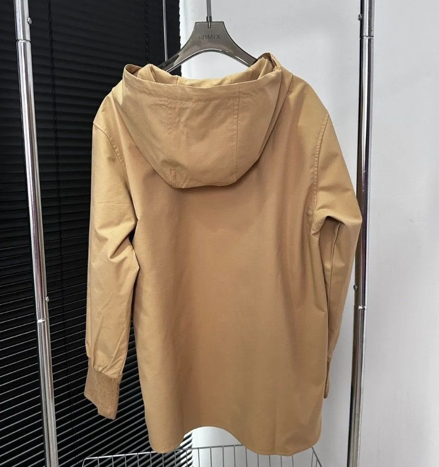 Women`s Jackets Designer Fall Hooded Short Trench Coat