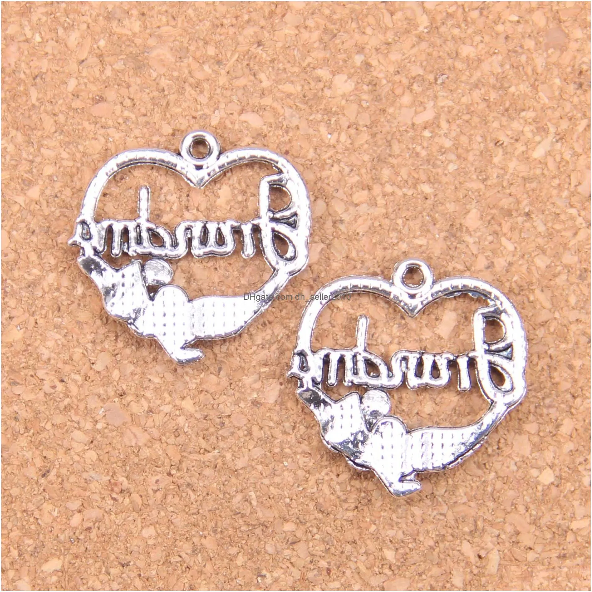 Charms 63Pcs Antique Sier Bronze Plated Grandma Heart Flower Pendant Diy Necklace Bracelet Bangle Findings 24X24Mm Drop Delivery Jewel Dhxgw