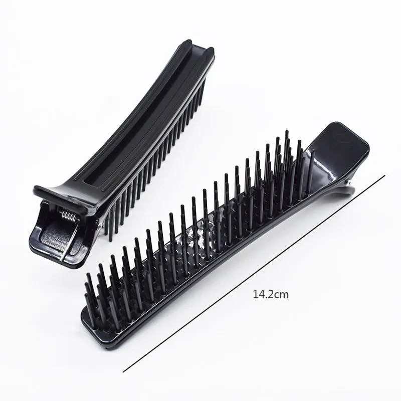 Large size hairdressing Section Clamps Hair Clips With Comb Plastic Hairpins Clamp DIY Salon Cutting Dye Styling Tools one pc one opp bag packing 50pcs a