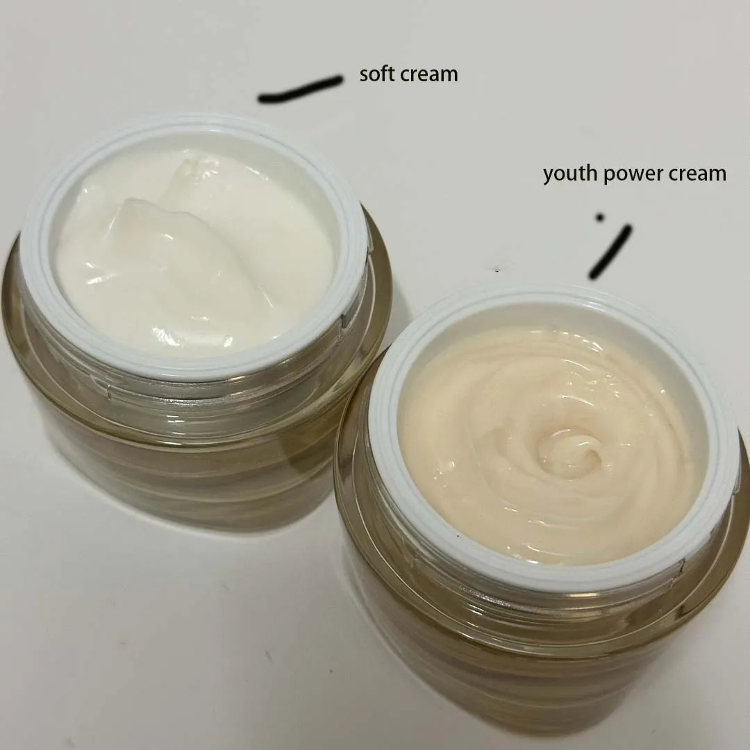 Newest Revitalizing Youth Power Creme and soft Creme 2 types face cream 75ml skin care facial lotion Glass bottles DHL