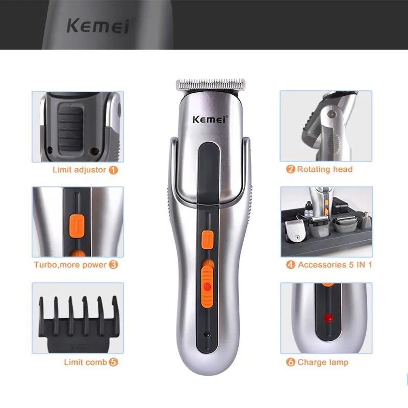 KEMEI KM-680A Professional Cutter Electric Hair Clipper Rechargeable Hair Trimmer Shaver Razor Cordless Elektrische Tondeuse