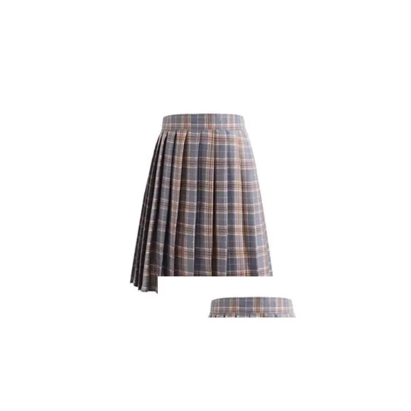 School Dresses Large Size Plaid Pleated Skirt Students Cosplay Jk Uniforms Sailor Suit Short Skirts for Girl 240325