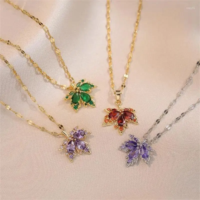 Pendant Necklaces Stylish And Beautiful Zircon Necklace Multi-Color Optional Women`s Perfect Gift For Girls Women