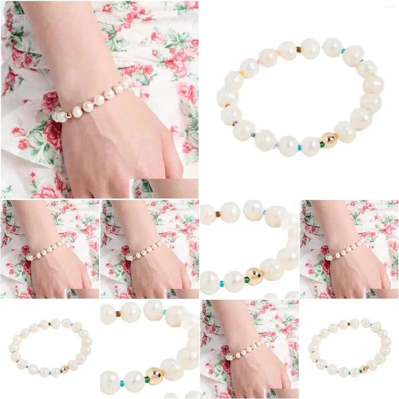Strand Vlen Natural Freshwater Pearl Bracelet For Women Jewelry Gift Friends Boho Stretch Pulseras Mujer