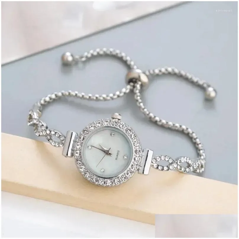 Wristwatches Women Bracelet Watch Mujer Golden Relojes Small Dial Quartz Leisure Wristwatch Hour Female Ladies Elegant Relo Drop Deli Dhyvo