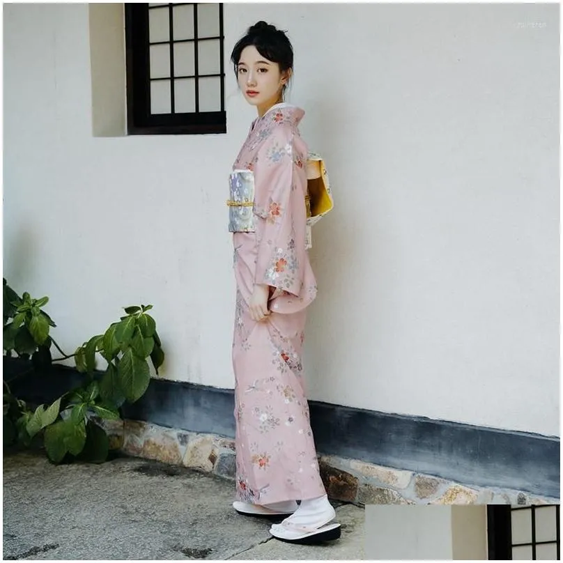 Ethnic Clothing Japanese Traditional Kimono Harajuku Dresses Haori Long Robes Yukata Ao Dai Dress Cosplay Costumes Oriental Pajamas