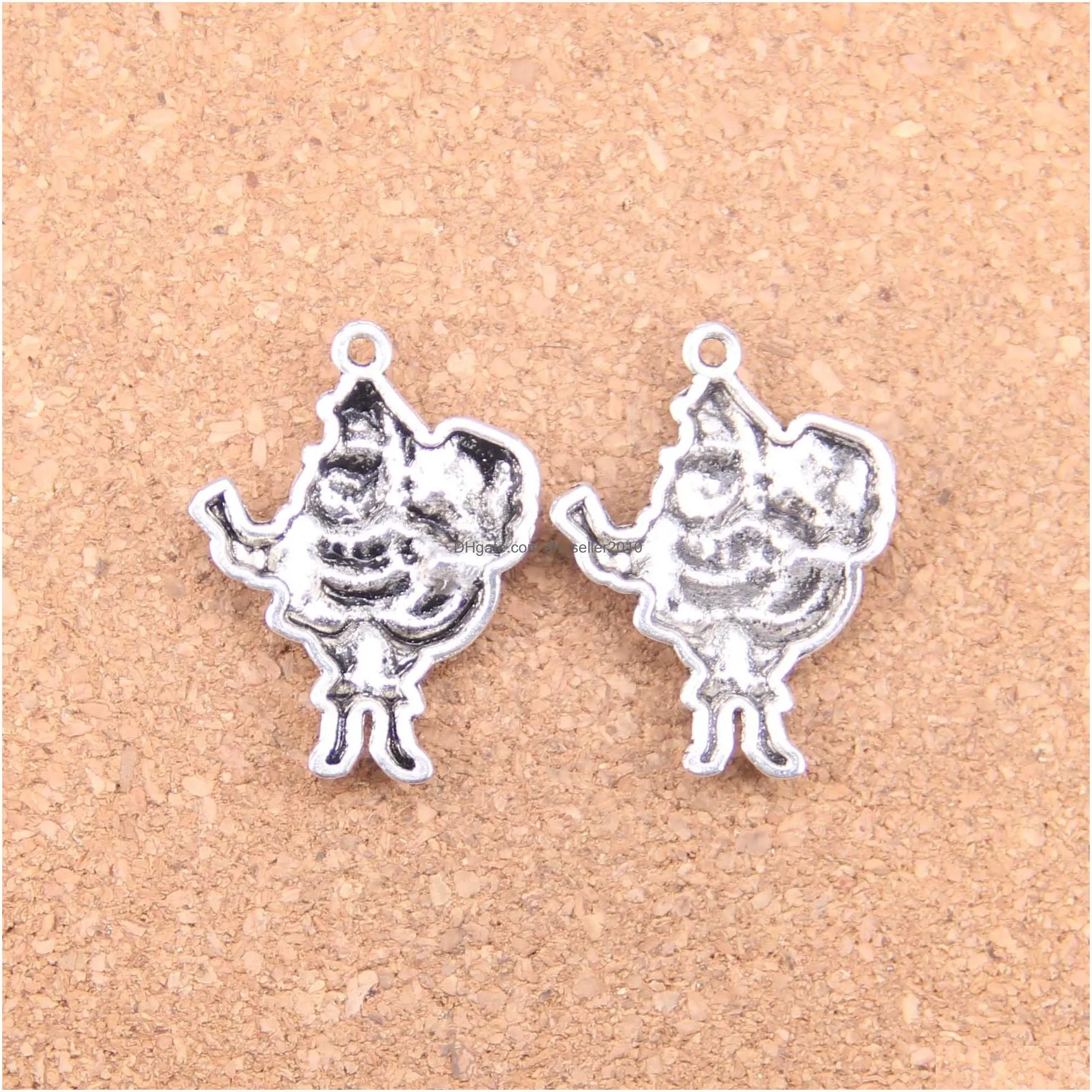 Charms 38Pcs Antique Sier Bronze Plated Christmas Santa Claus Gift Pendant Diy Necklace Bracelet Bangle Findings 33X25Mm Drop Delivery Dh6Tv