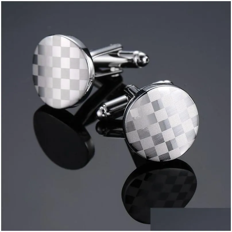 fashion classical men copper cufflinks french brass cuff links gold silver blue enamel round square business suit wedding luxury designer jewelry accessories