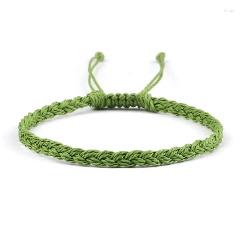 Charm Bracelets Handmade Wax String Bracelet Waterproof Thread Braided Bangles Women Men Bohemian Twist Friendship Wristband Jewelry