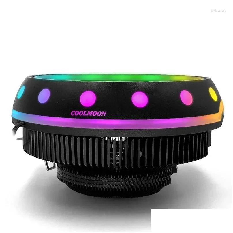 fans coolings computer coolmoon ufox radiator intel amd cpu cool color luminous mute cooler fan drop delivery computers networking com