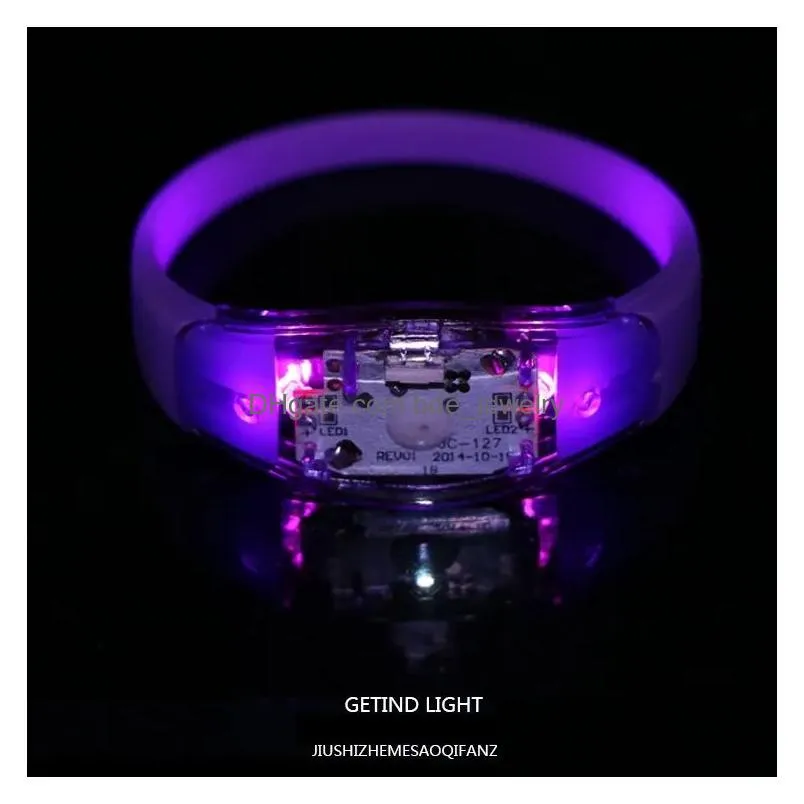 led toys sound-activated luminous bracelet vibration sensor silicone wrist strap cheering props bar festival supplies