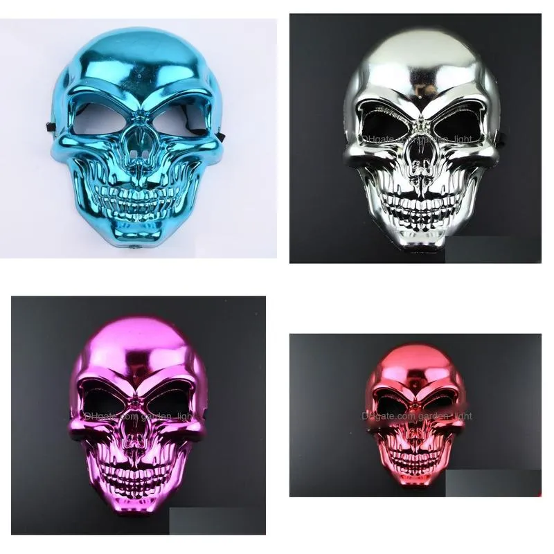  halloween horror mask christmas electroplated taro mask ghost head funny mask party gift 6 colors opp bag5299531