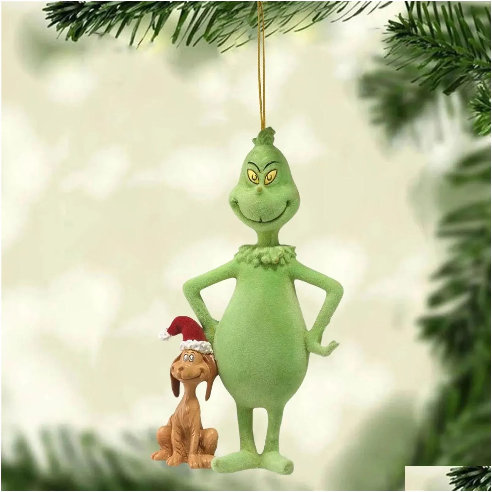 Christmas Elf Doll Green Hair Monster Dolls Christmas Tree Pendant 2024 For Home New Year Decor
