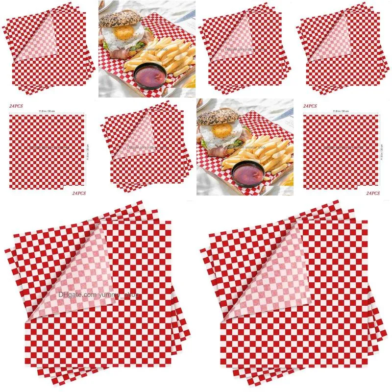 dinnerware sets 24pcs dry wax deli wrap paper grease resistant sandwich for wrapping