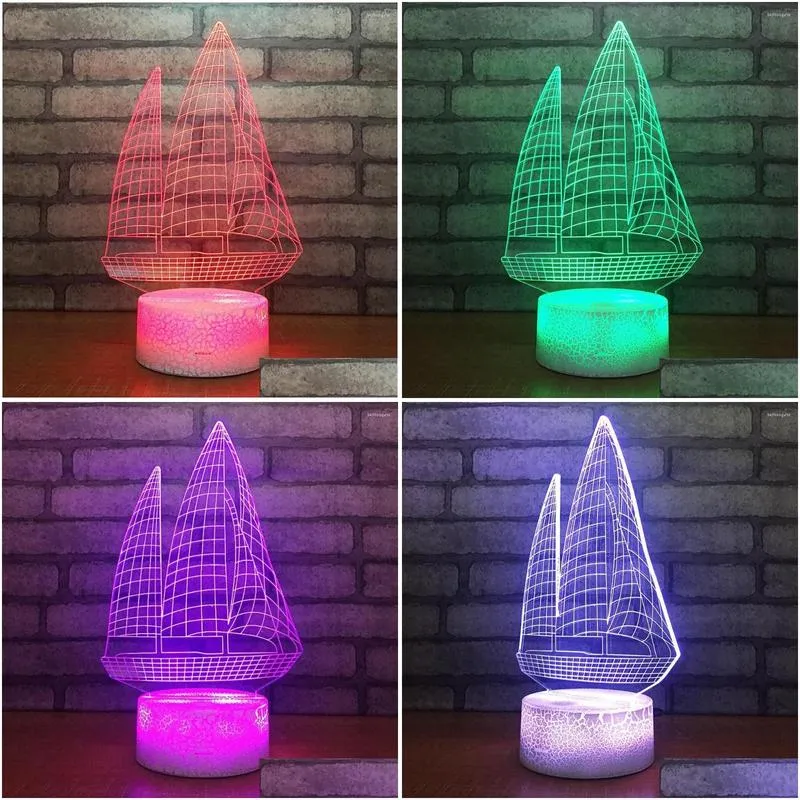 Table Lamps Lighting Creativity Plug In Colorf 3D Night Christmas Decorations Gift For Baby Room Lights Led Drop Delivery Dhikg