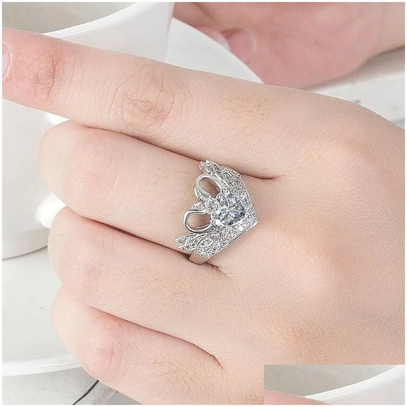 n rings zircon stone crystal ring for women wedding engagement ring fashion jewelry high quatlity jewelry