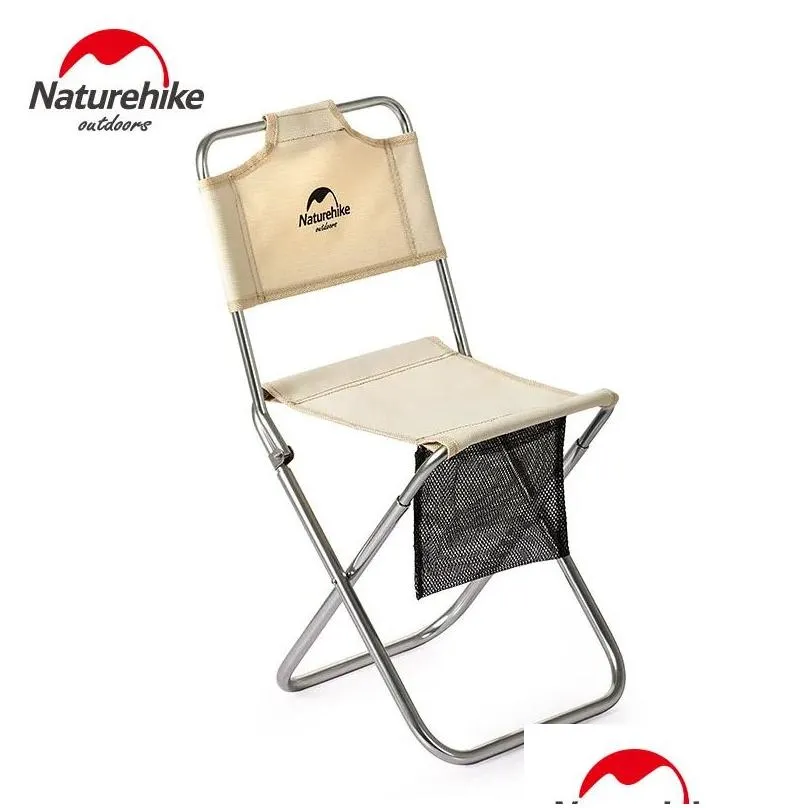 Furnishings Naturehike Outdoor portable folding chair picnic camping wearresistant aluminum leisure chair back fishing chair stool