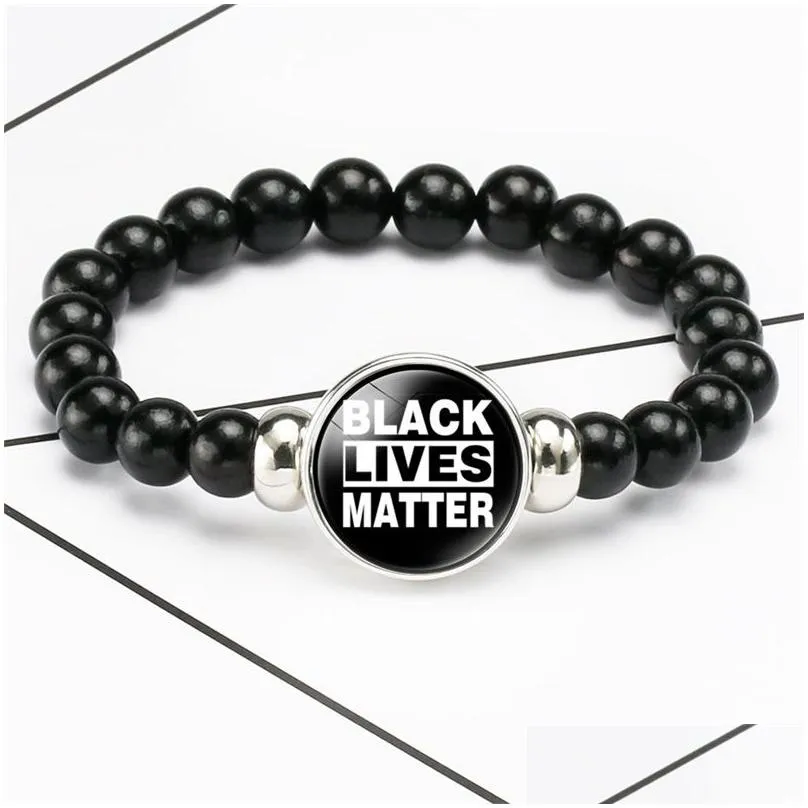 snap button bracelets black lives matter i cant breathe i have a dream fashion design beaded strands bracelet for women mens jewelry