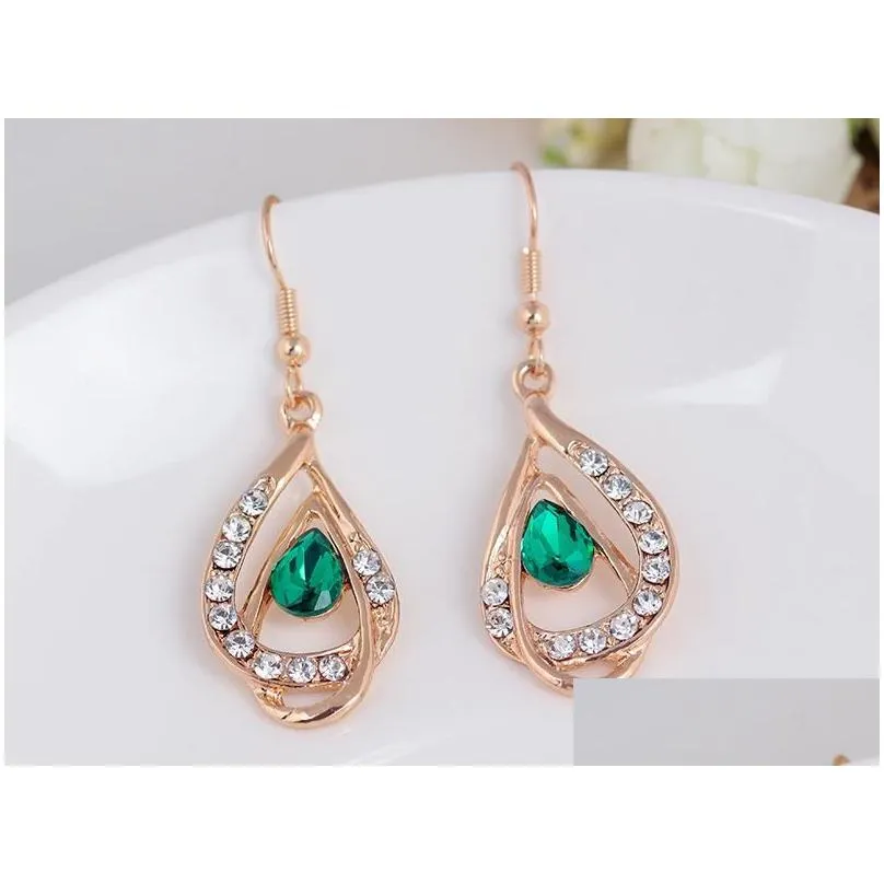 bridesmaid jewelry set solid gold earring necklace pendants beautiful australian crystal jewelry indian jewellery set party jewelry