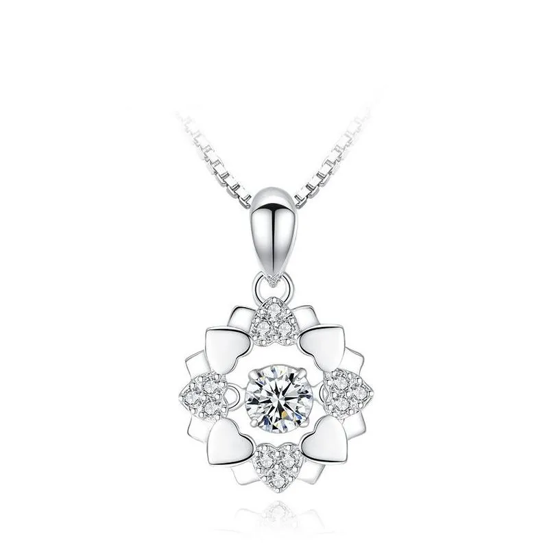 tmall plated 925 silver necklace female minimalic hone chain heart shaped spirit pendant female christmas gift wholesale