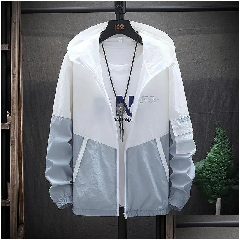 Men`S Jackets Mens Sunblock Clothing M-4Xl Airpermeable Jacket Ice Silk Coupler Summer Thin Logo Fishing Sun-Protective Drop Delivery Dhp50