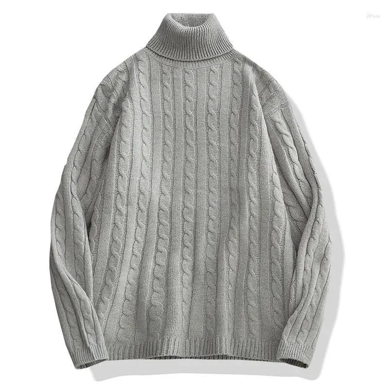 Men`s Sweaters Autumn And Winter Sweater Pullover Loose High Neck Casual Korean Long Sleeve Street Wear Knitwear