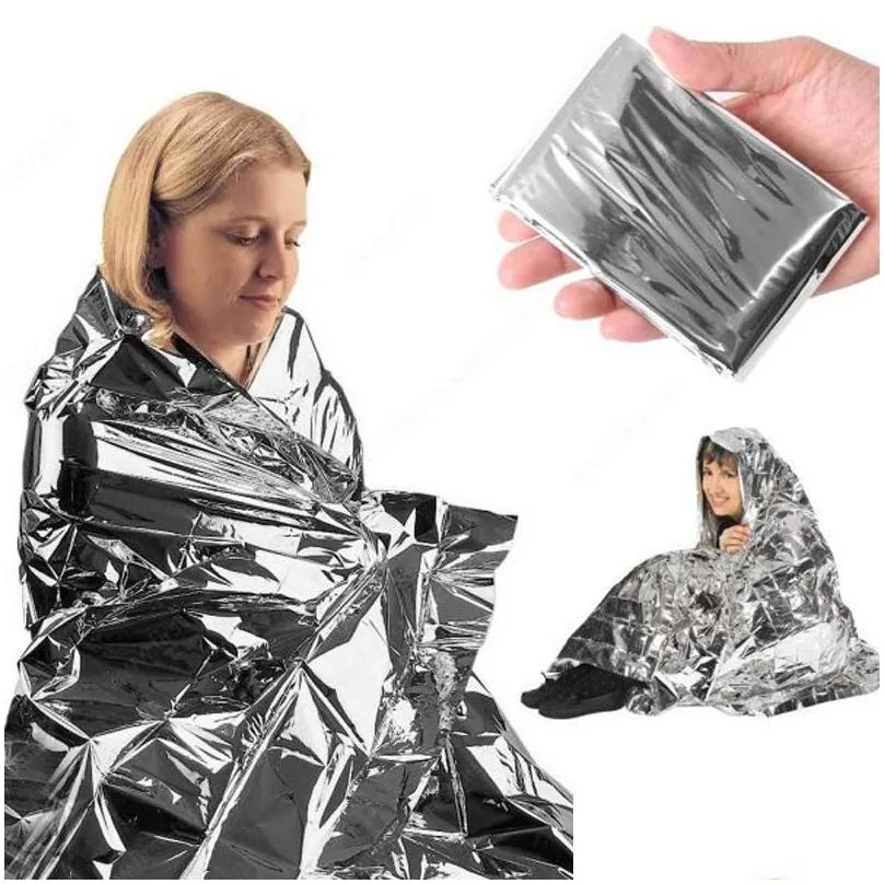 Emergency Preparedness Wholesale Portable Outdoor Life-Saving Blanket Survival Tool Waterproof Foil Thermal First Aid Rescue Blankets Dhv6R