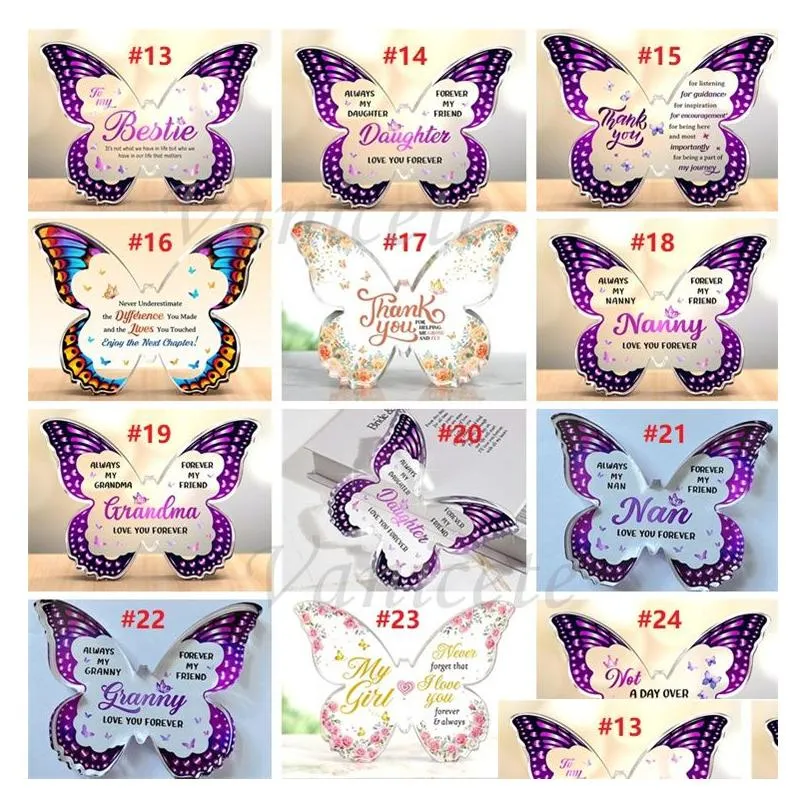 Party Favor Transparent acrylic butterfly ornaments for female friends/best friends/relatives colleagues tabletop gifts ornaments