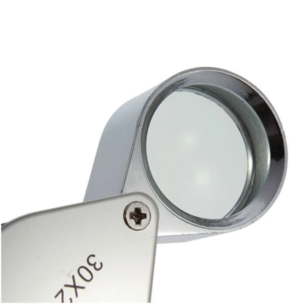 Loupes, Magnifiers Mini 30X Glass Magnifying Magnifier Jeweler Eye Jewelry Loupe Loop Triplet Jewelers Drop Delivery Tools Equipment Dhij3