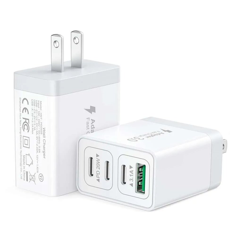 40w usb c  block, dual pd&qc wall plug adapter, compatible with iphone 15/14/13/12, ipad