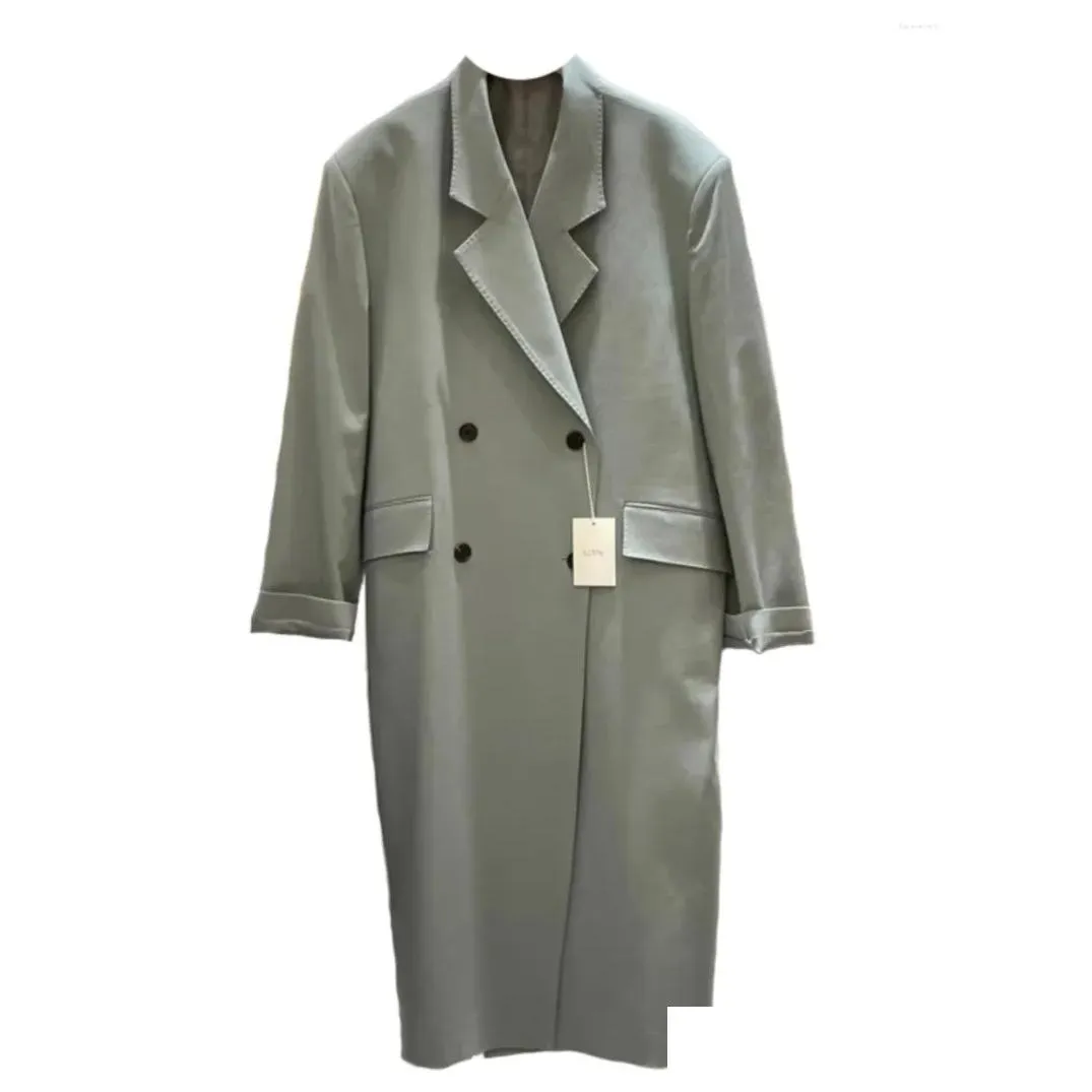 Women`s Suits SuperAen Spring 2024 Korean Loose Suit Overcoat Long Two Buckle Blazer Jacket Women