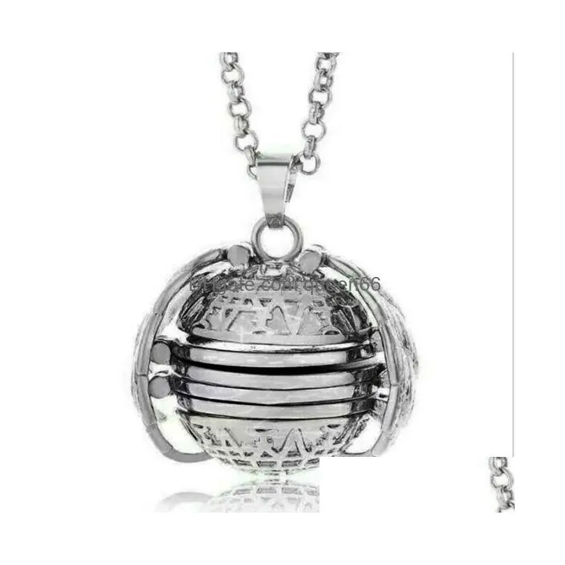 Lockets Magic Po Pendant Memory Floating Locket Necklace Plated Angel Wings Flash Box Fashion Album Necklaces For Drop Delivery Jewelr Dhmze
