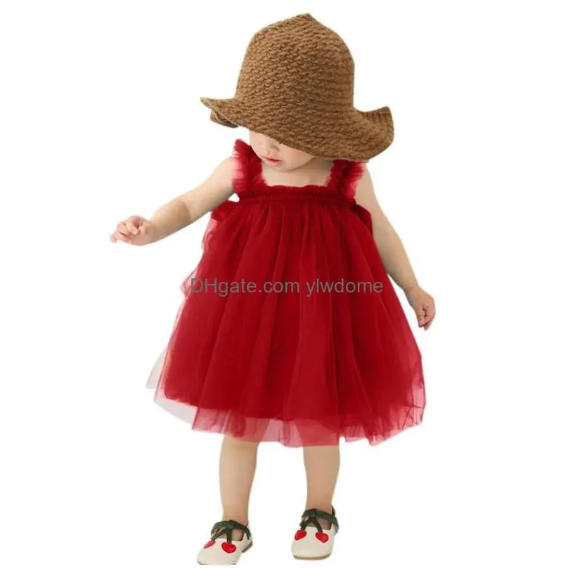 Girl`S Dresses Girls Casual Tutu 1-6Y Birthday Party Beach Tle Dress Sleeveless Baby Kids Solid Toddler Lacegirls Drop Delivery Baby, Dhnyz