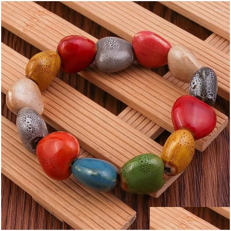 Charm Bracelets Fashion Colorful Natural Stone Handmade Beads & Bangles For Women Girls Party Birthday Jewelry Gifts