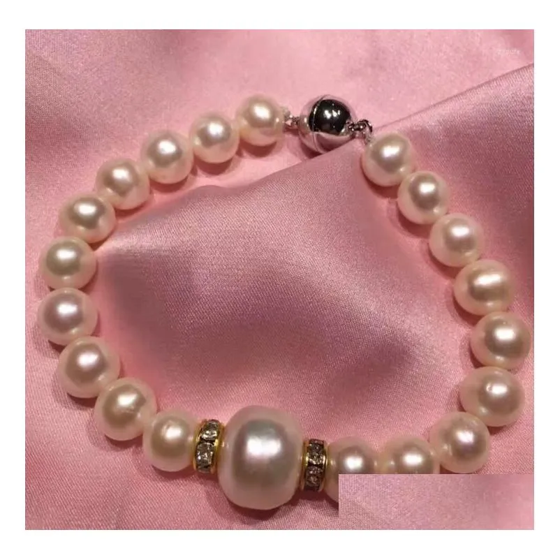 Charm Bracelets Luxury Noble Jewelry Genuine QUALITY 8-9 11--12 MM Natural Freshwater PEARL Bracelet