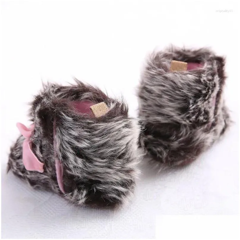 Boots Fashion Winter Baby Toddler Fur Plush Insole Shoes Infant Girls Warm Ankle Snow