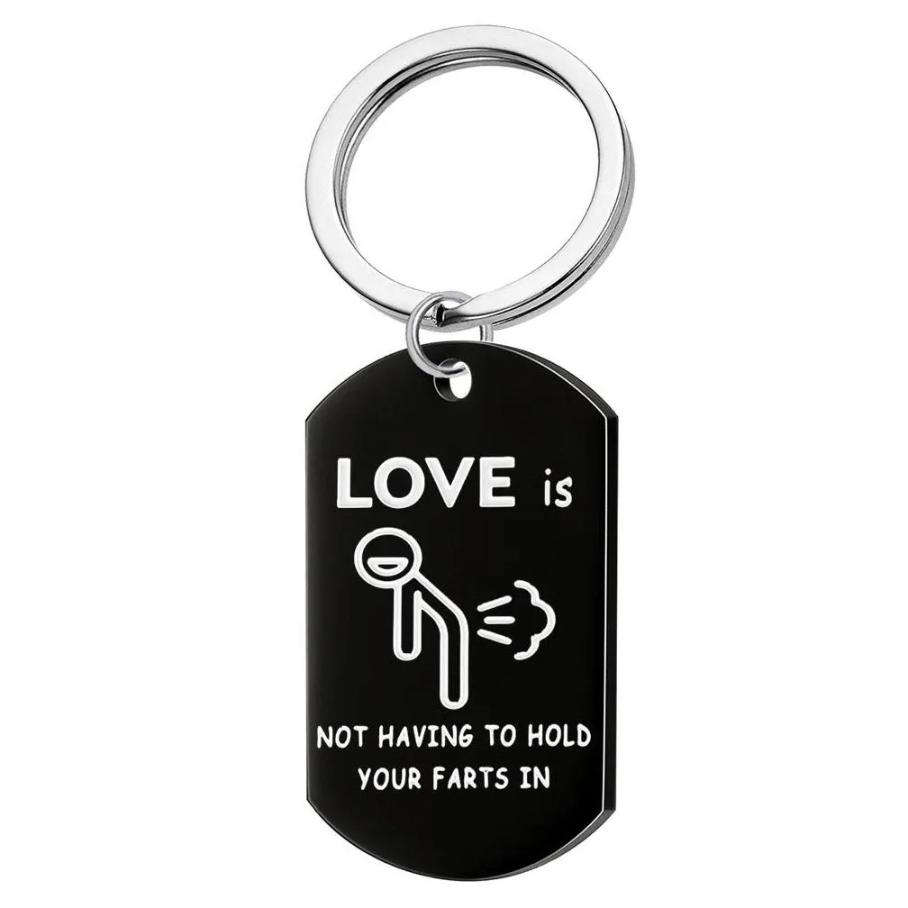 european and american stainless steel jewelry couple keychain gift necklace couple cartoon abstract love christmas gift