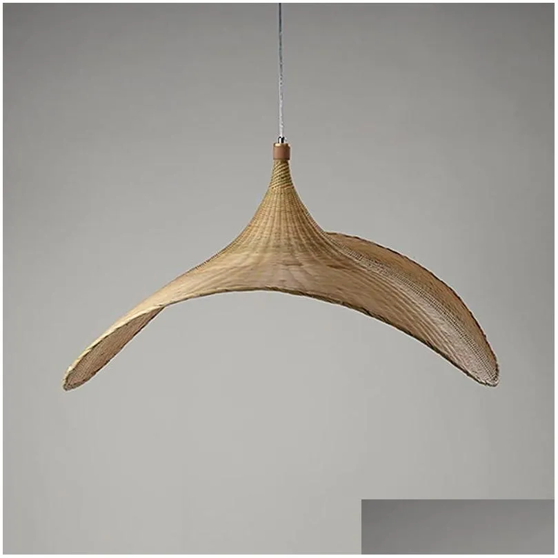 Pendant Lamps Bamboo Art Chandelier Jazz Hat Rattan Clothing Shop Coffee Study Living Room Bedroom Dining Drop Delivery Dhofv