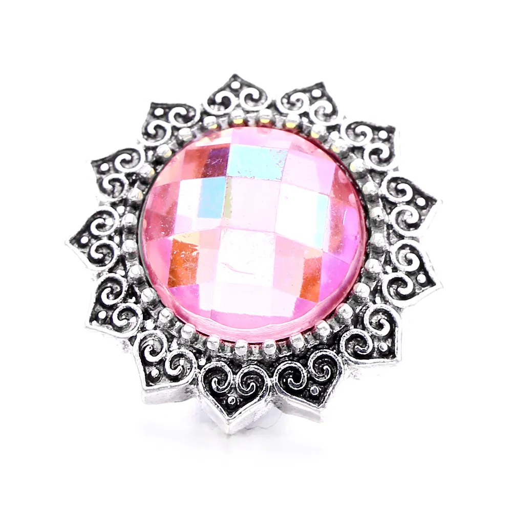 Clasps & Hooks Fashion Crystal Cross 18Mm Snap Button Jewelry Vintage Rhinestone Engraved Noosa Chunks Diy Ginger Charms Bracelet Neck Otogk
