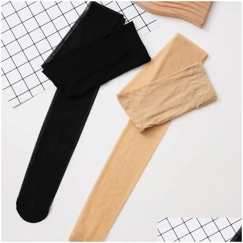 Women Socks Plus Size Basic Stockings Women`s Comfort High Rise Stretchy Reinforced Toe Solid Pantyhose