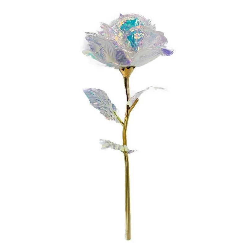 Party Favor 24K Gold Foil Rose Flower Led Luminous Everlasting Mother Valentines Day Gift 2 Colros Drop Delivery Home Garden Festive S Dhhdh