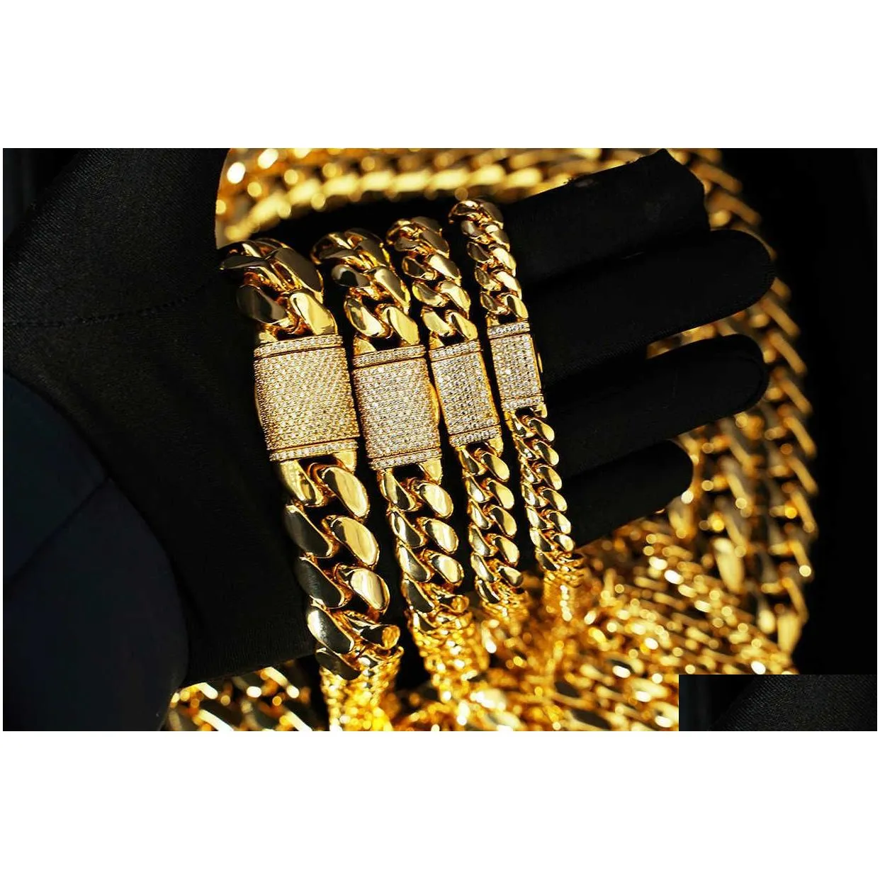 Wholesale Choker 18k Gold Custom Gold Cuban Link Chain 24k Gold Cuban  Chain 18mm  Cuban Chain Necklace