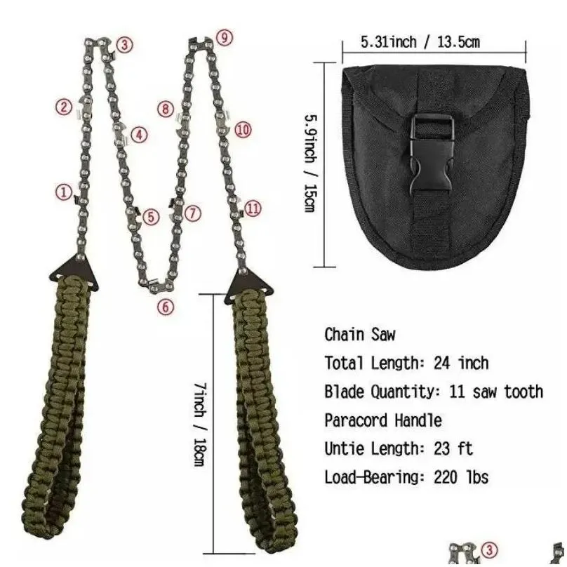 Tools Manual Hand Braided Rope Chain Saw Portable Emergency Camp Survival Wire Cutter Portable Outdoor Camping Hiking Tools